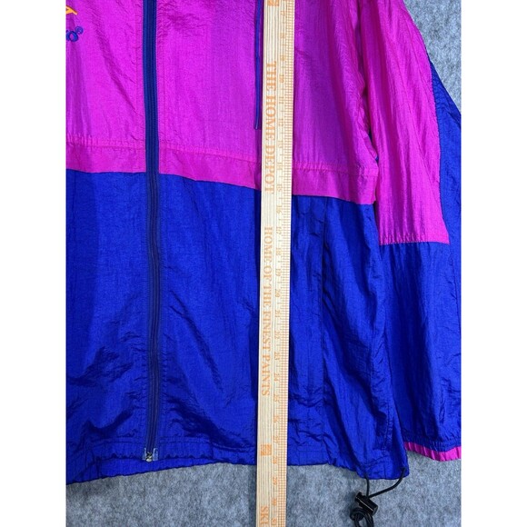 Vintage Umbro Pink Blue Windbreaker Hooded Jacket 90s Spellout Large - Picture 7 of 13